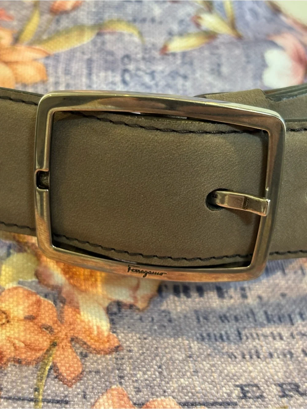 Salvatore Ferragamo men’s suede belt